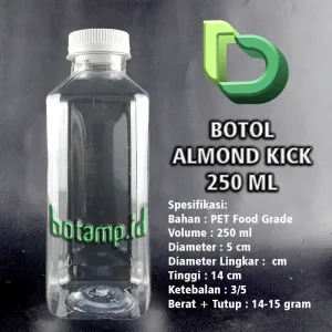 botol almon kotak 250ml