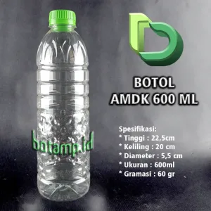 botol amdk 600ml ln hijau
