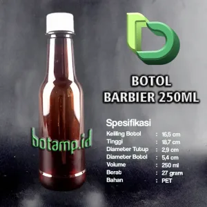 botol barbier 250ml amber coklat