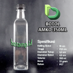 botol amko 350ml tutup hitam