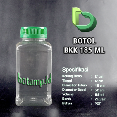 botol kapsul kotak bkk 185ml tutup hijau