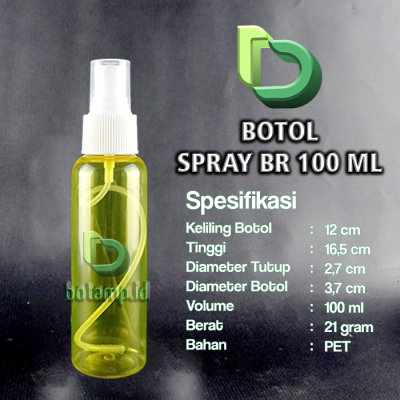 botol br 100ml kuning tutup spray