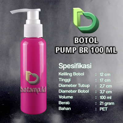 botol br 100ml pink tutup pump