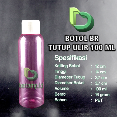 botol br 100ml pink transparan