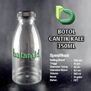 BOTAMP.ID BOTOL CANTIK KALE 350ML HITAM BOTOL CANTIK KALE 350ML TUTUP HITAM