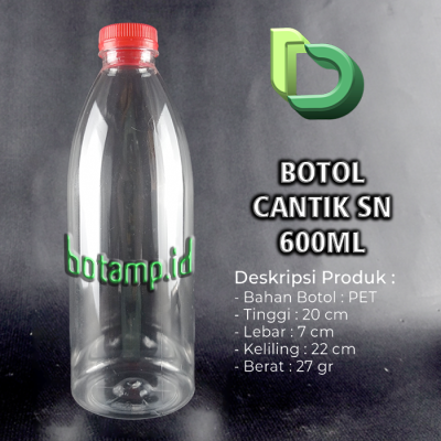 botol cantik 600ml tutup merah