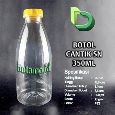 Botol cantik 350ml Tutup SN kuning