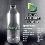 botol kale 1 liter bulat tutup hitam