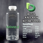 botol kale kotak 500ml tutup putih