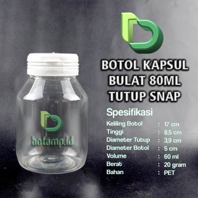 botol kapsul bulat 80ml