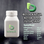 botol kapsul kotak 80ml putih