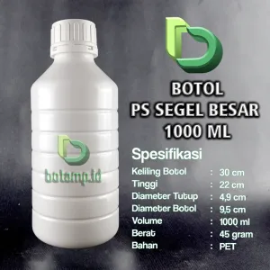 botol ps 1000ml segel besar putih