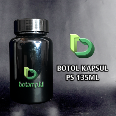 botol kapsul ps 135ml hitam