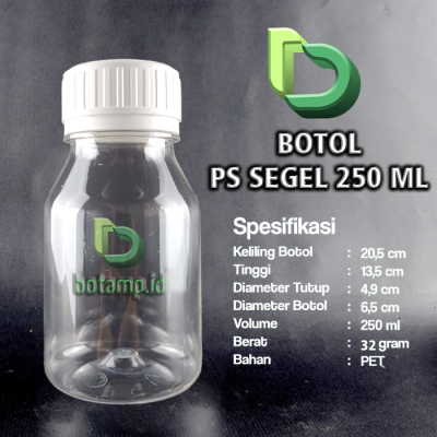 botol ps 250ml segel tipis