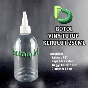 botol vini 250ml tutup kerucut