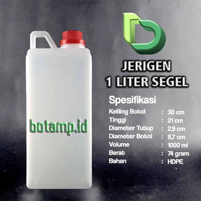 jerigen 1 liter segel tutup merah