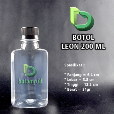 BOTAMP.ID LEON 200ML KOTAK HITAM botol leon kotak 200ml hitam