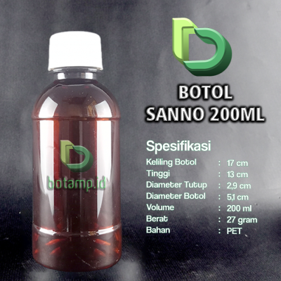 BOTAMP.ID SANNO 200ML AMBER botol sano 200ml amber