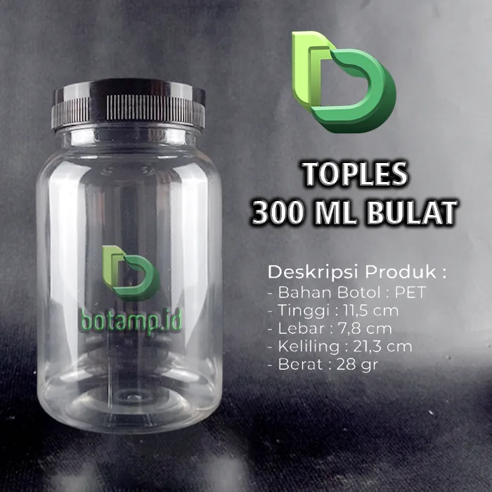 toples bulat 300ml hitam