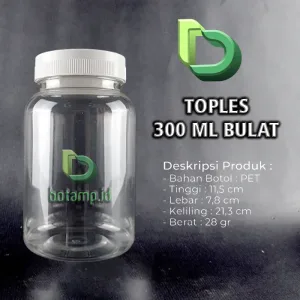 toples bulat 300ml putih