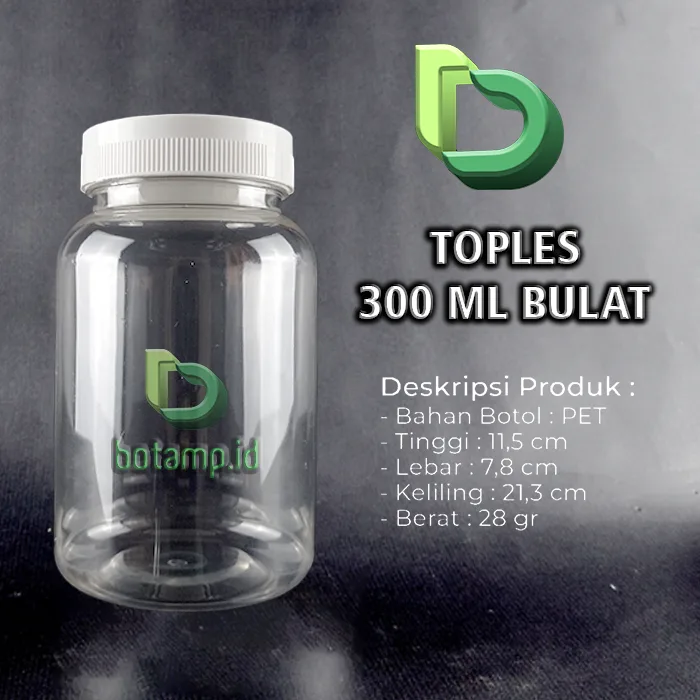 toples bulat 300ml putih