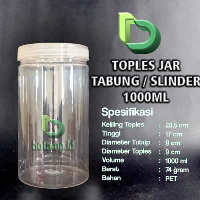 toples jar tabung slinder 1000ml