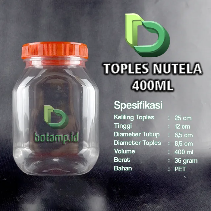 toples nutela 400ml oval merah