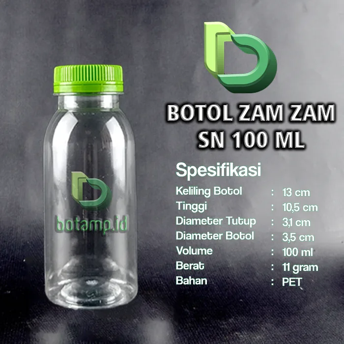 botol zam zam 100ml sn hijau