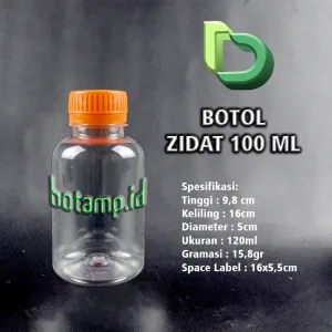 botol zidat 100ml orange