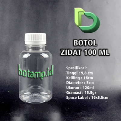 botol zidat 100ml putih