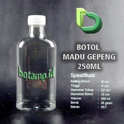 botol madu anggur gepeng 250ml